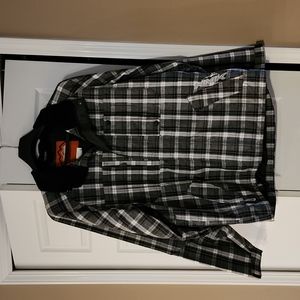 Men's black & white checkered plaid HMK Hustler jacket XL